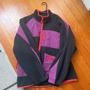 Urban Outfitters BDG Bruce Fleece Spliced Zip Up Jacket Size Large